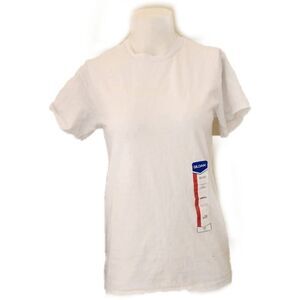 Gildan adult unisex small white tee shirt New crew neck cotton plain